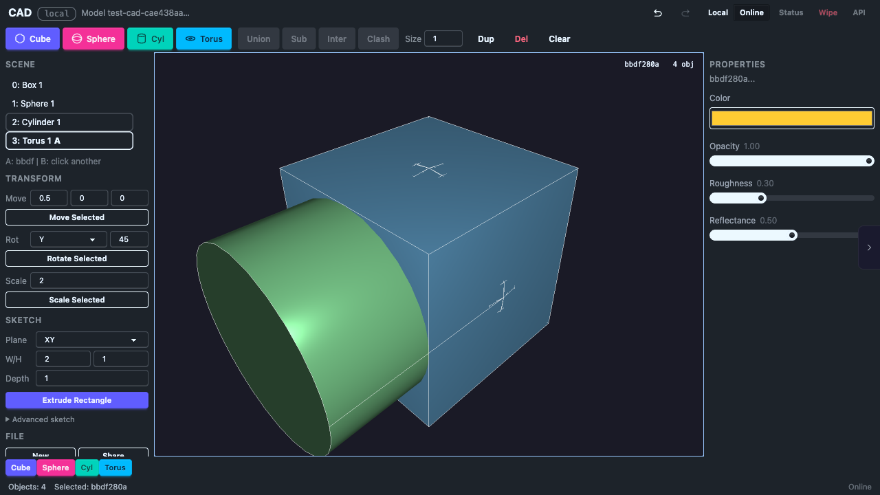 Multiple primitives in the scene